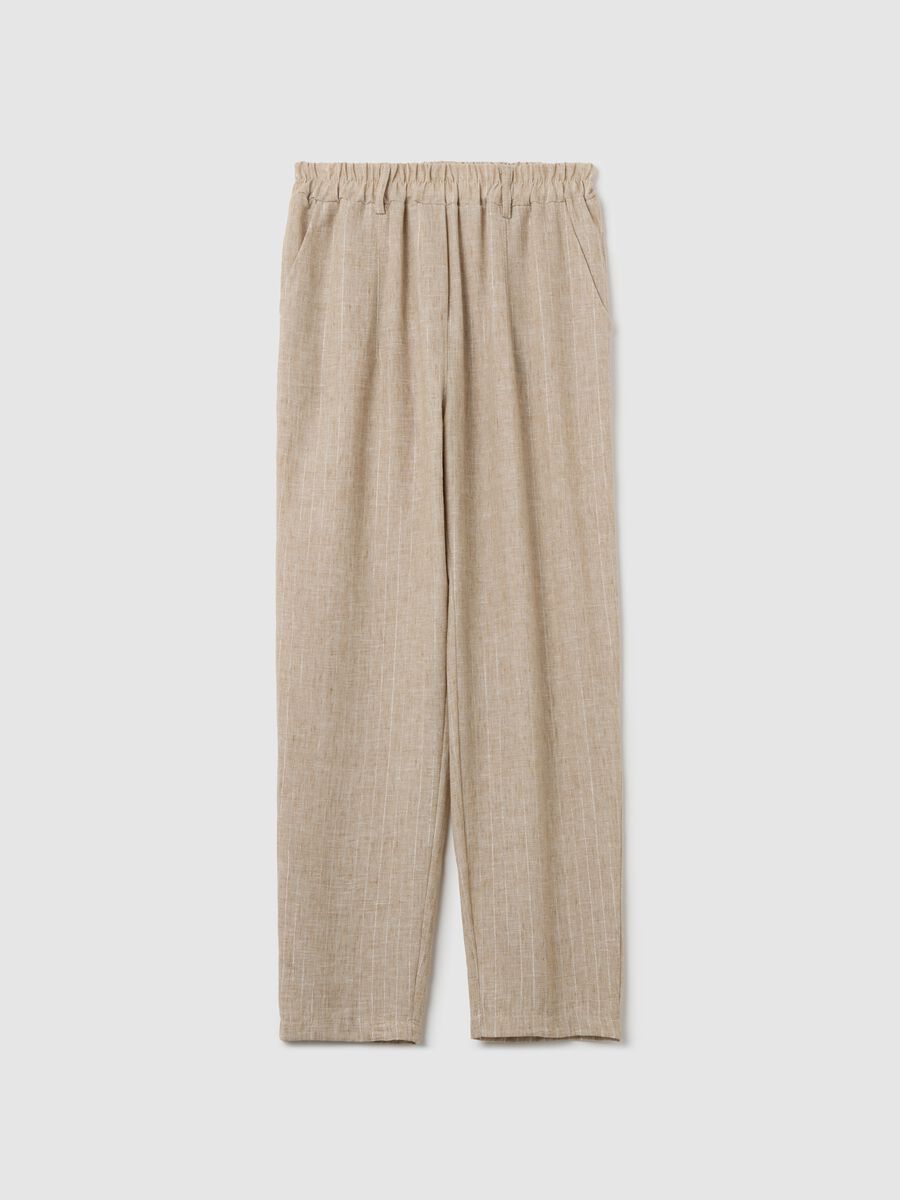 Beige trousers in stretch fabric_4