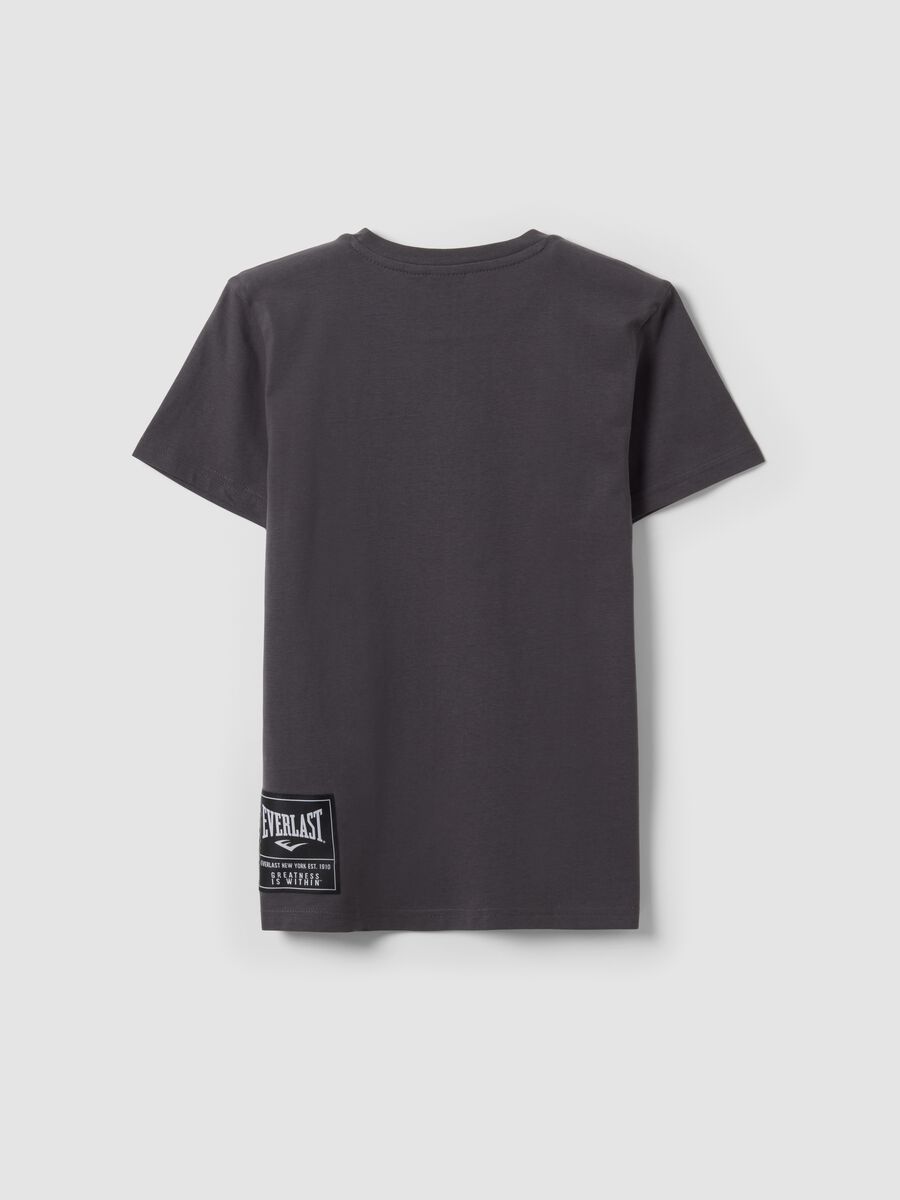 T-shirt grigia in puro cotone con stampa frontale per ragazzo_2