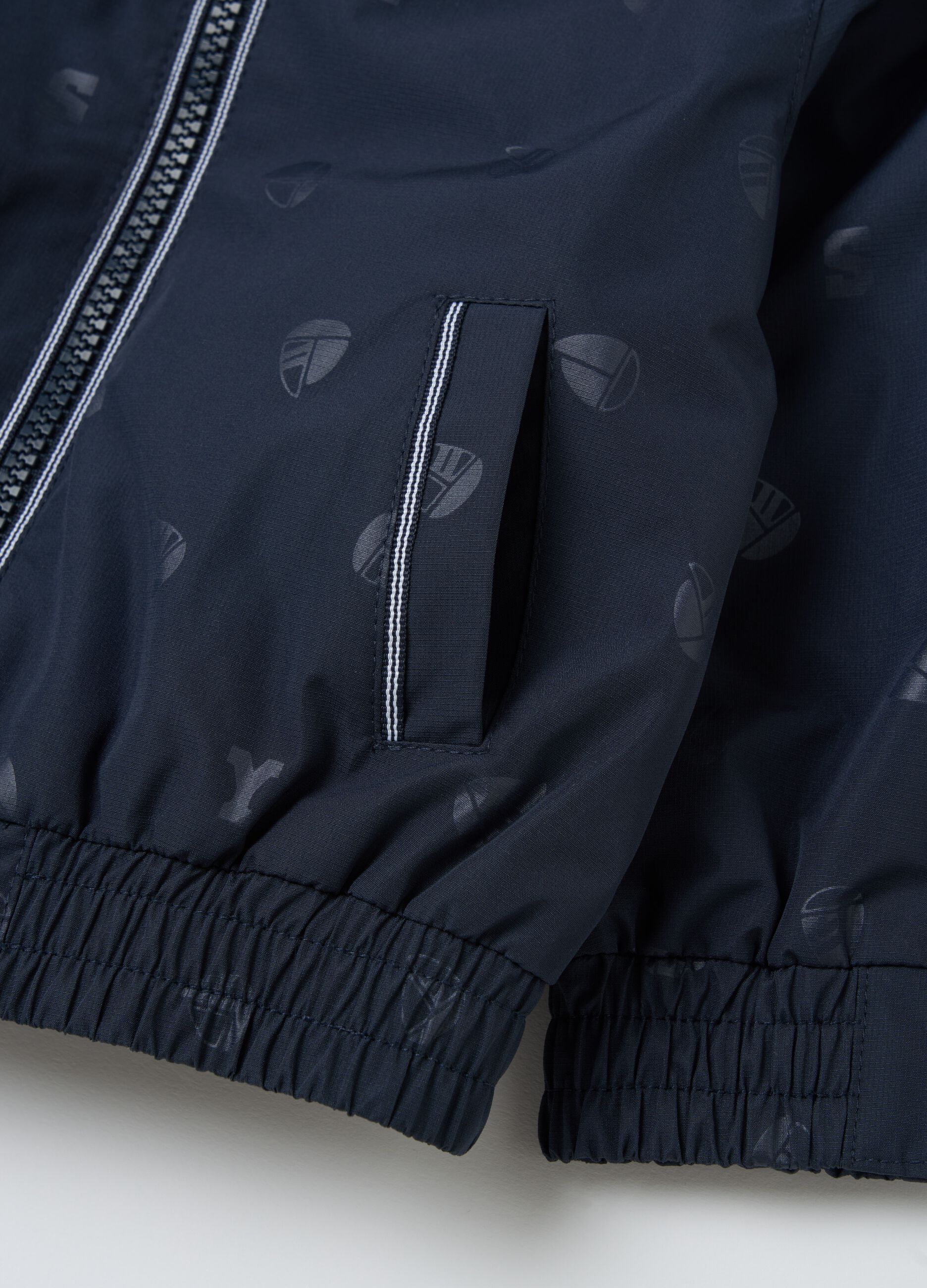 Full-zip jacket with nautical print