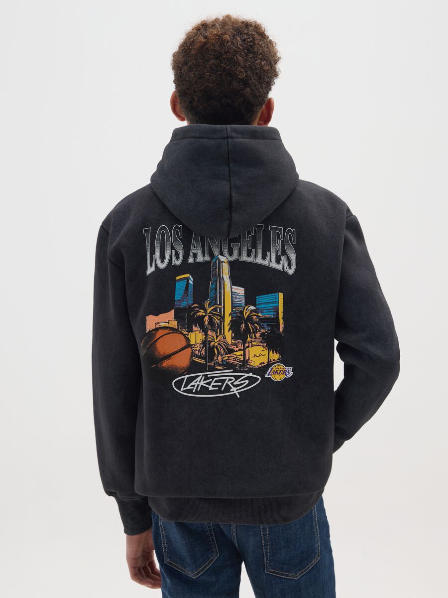 Children's black cotton blend sweatshirt regular fit Los Angeles Lakers_1