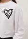 Girls' regular fit pure cotton white sweatshirt with heart_2