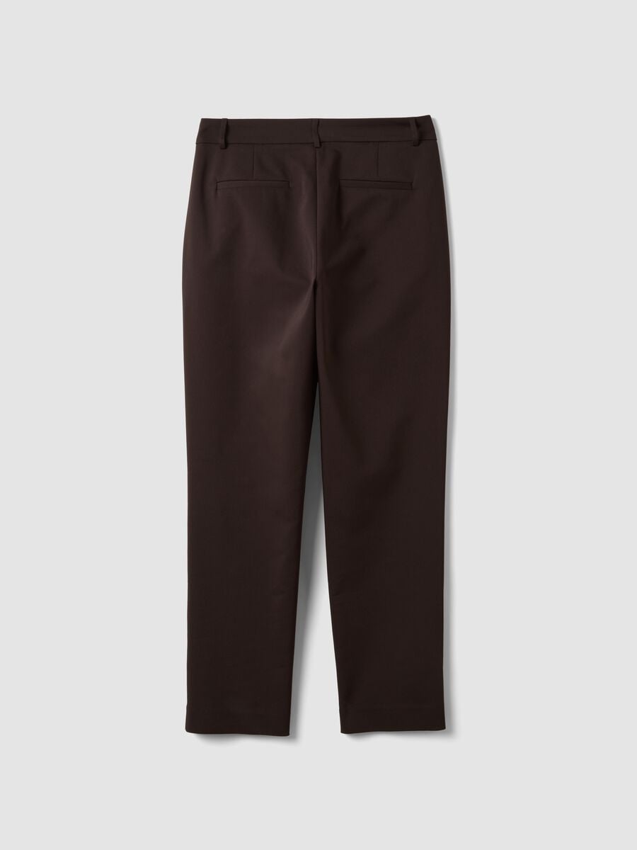 Slim-fit brown stretch cotton trousers_6