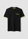 Black short-sleeve stretch cotton T-shirt with chest pocket_0