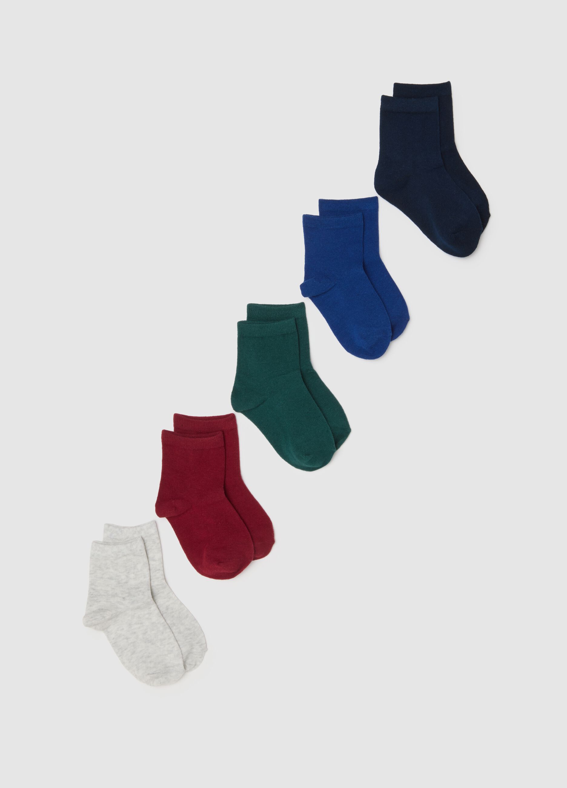 Children's multicolour cotton blend short socks multipack