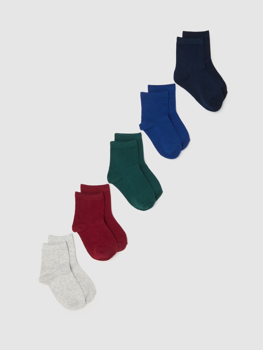 Children's multicolour cotton blend short socks multipack_0
