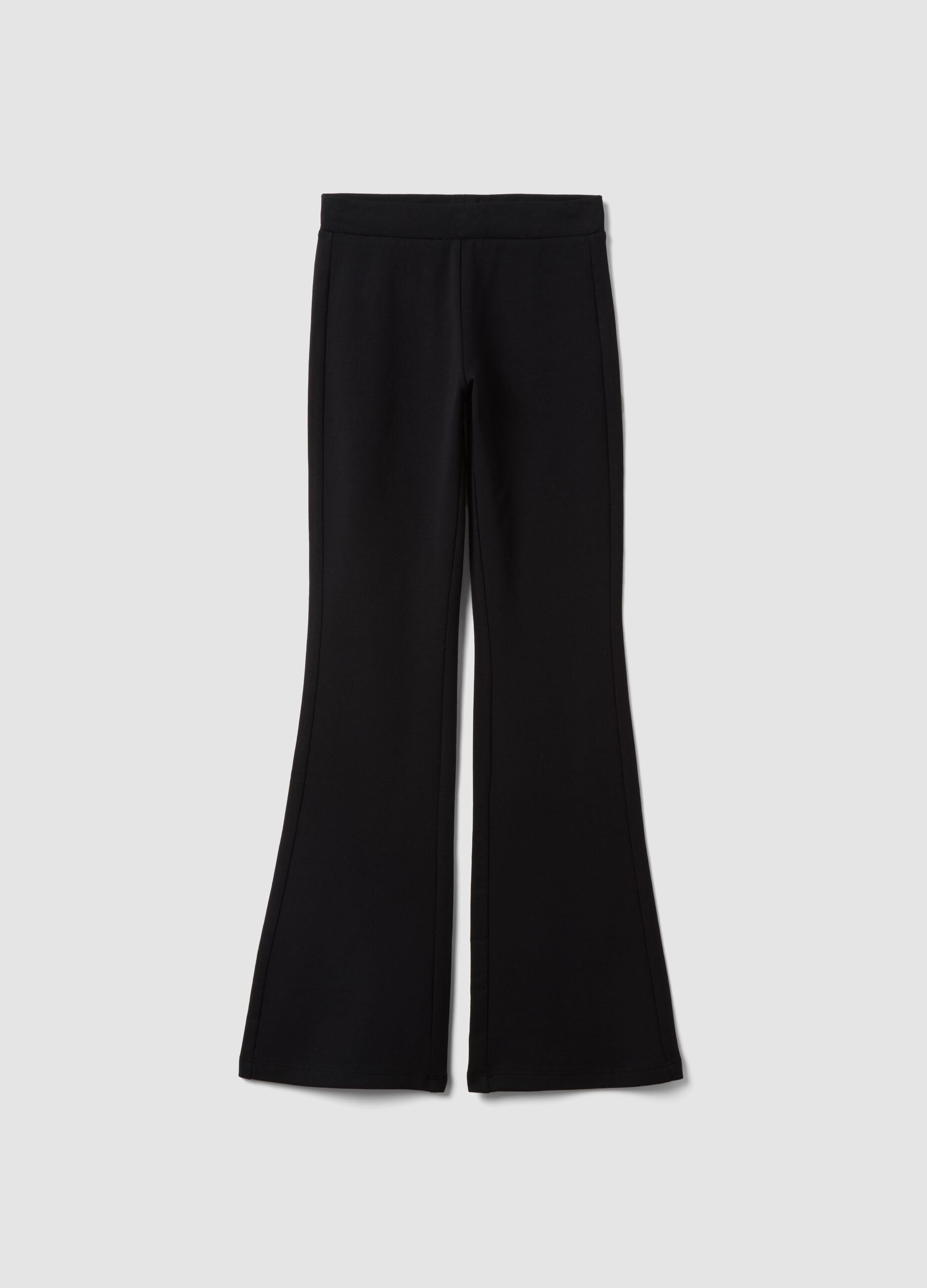 Leggings neri flare in cotone elasticizzato