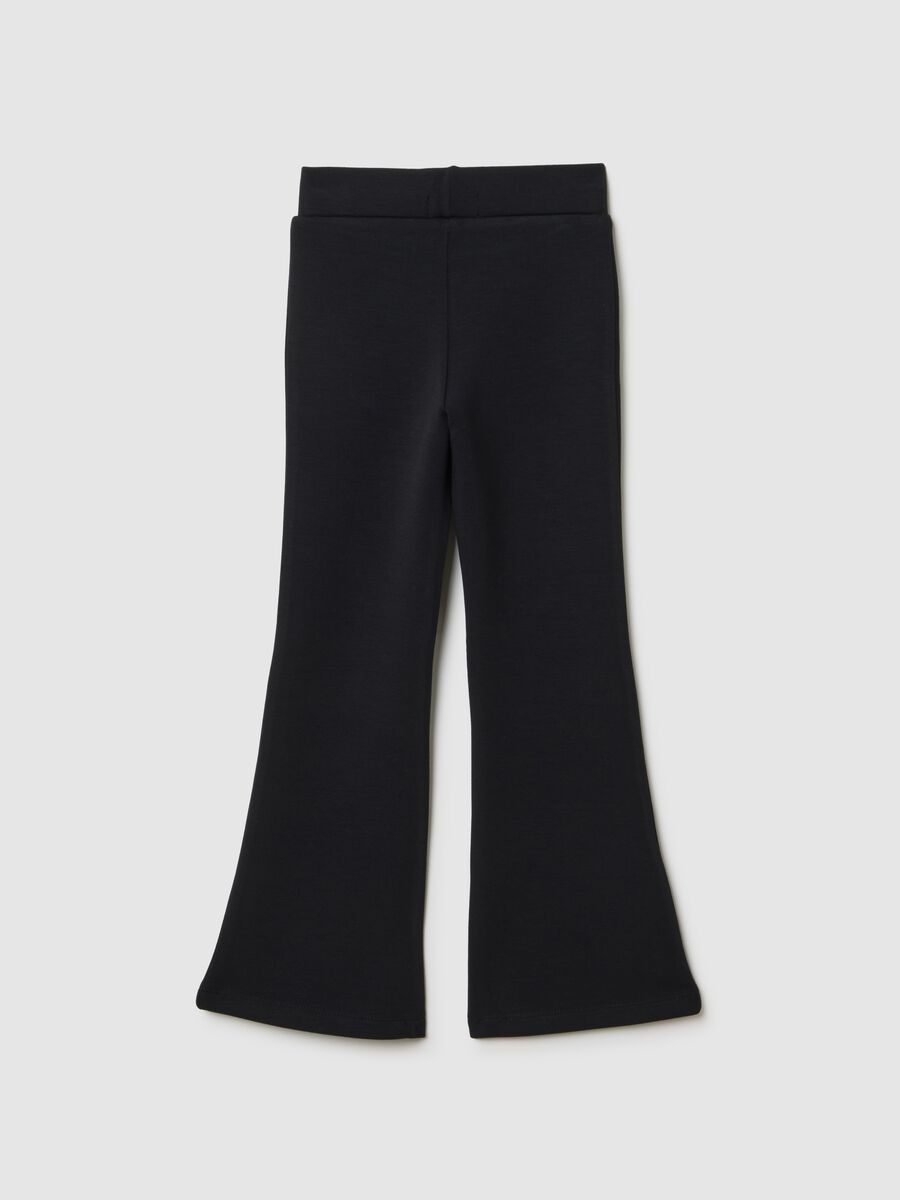 Girls' Black Flare Treggings_1