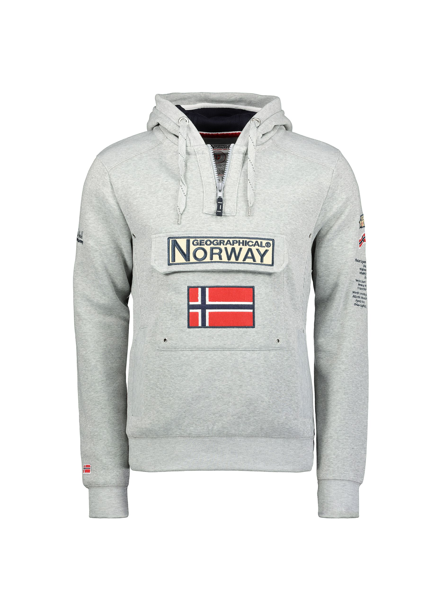 Felpa half-zip con cappuccio Geographical Norway