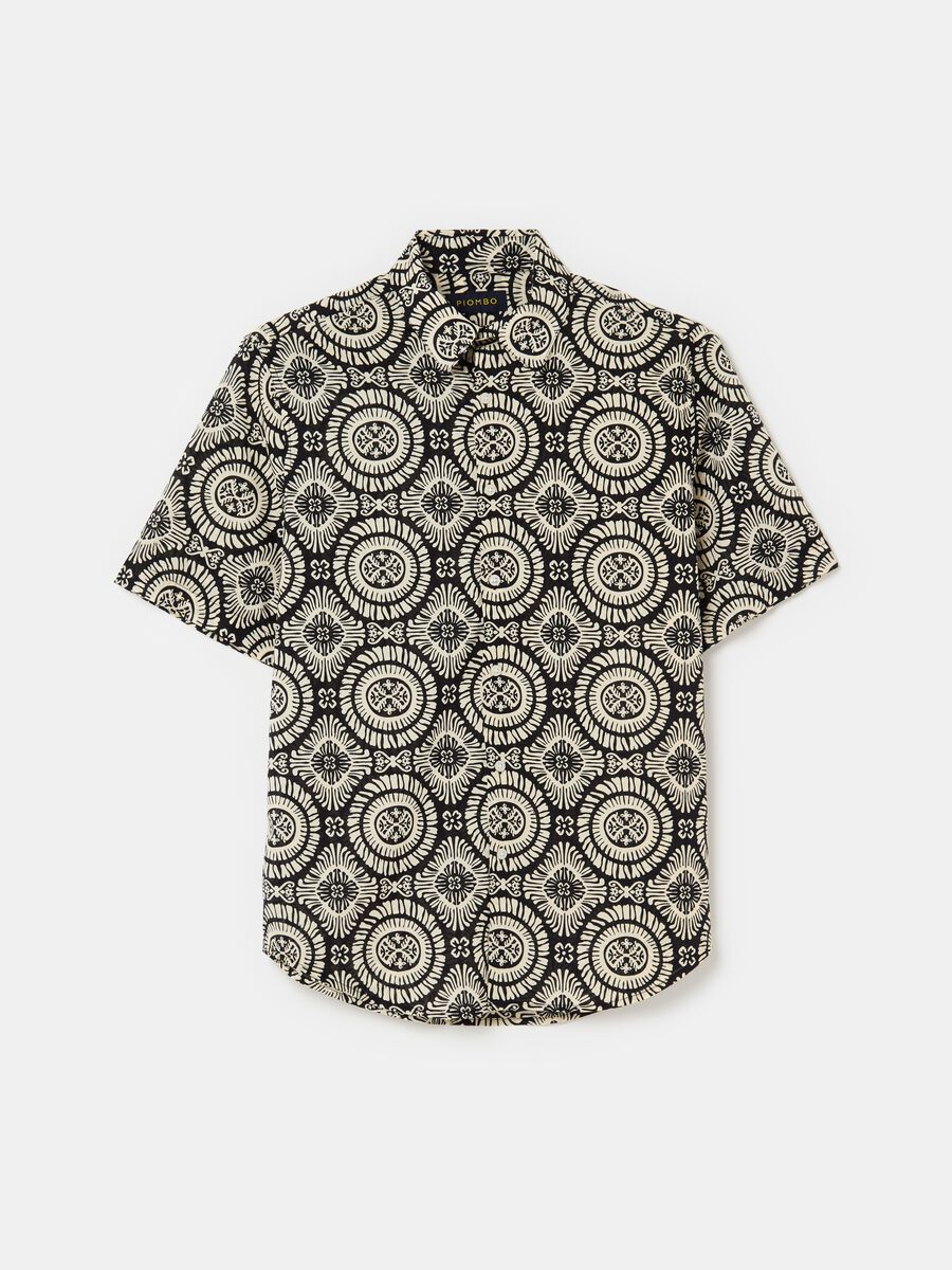 Short-sleeved shirt with ethnic print_3