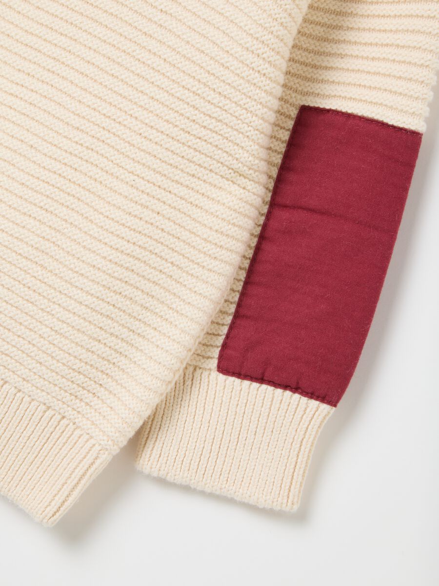 Beige cotton knitted pattern sweater_2
