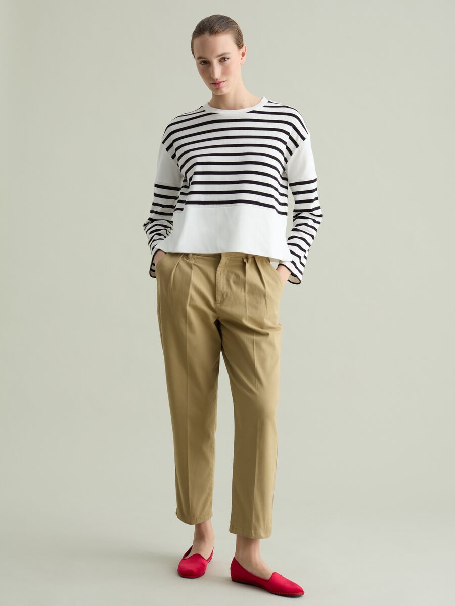 Long-sleeved T-shirt in striped cotton_1