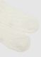 Girls' white cotton blend ankle socks with knit pattern_2