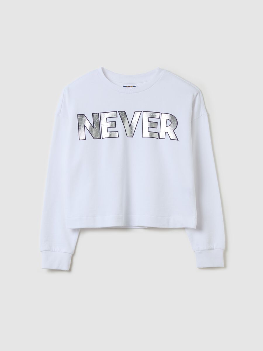 Felpa cropped con stampa foil_3