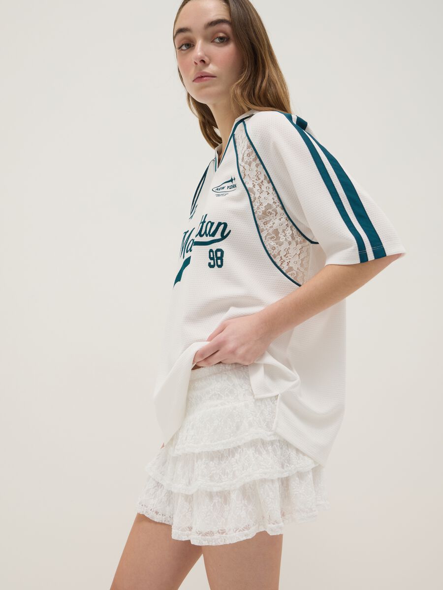 Gonna in pizzo bianca regular fit_0