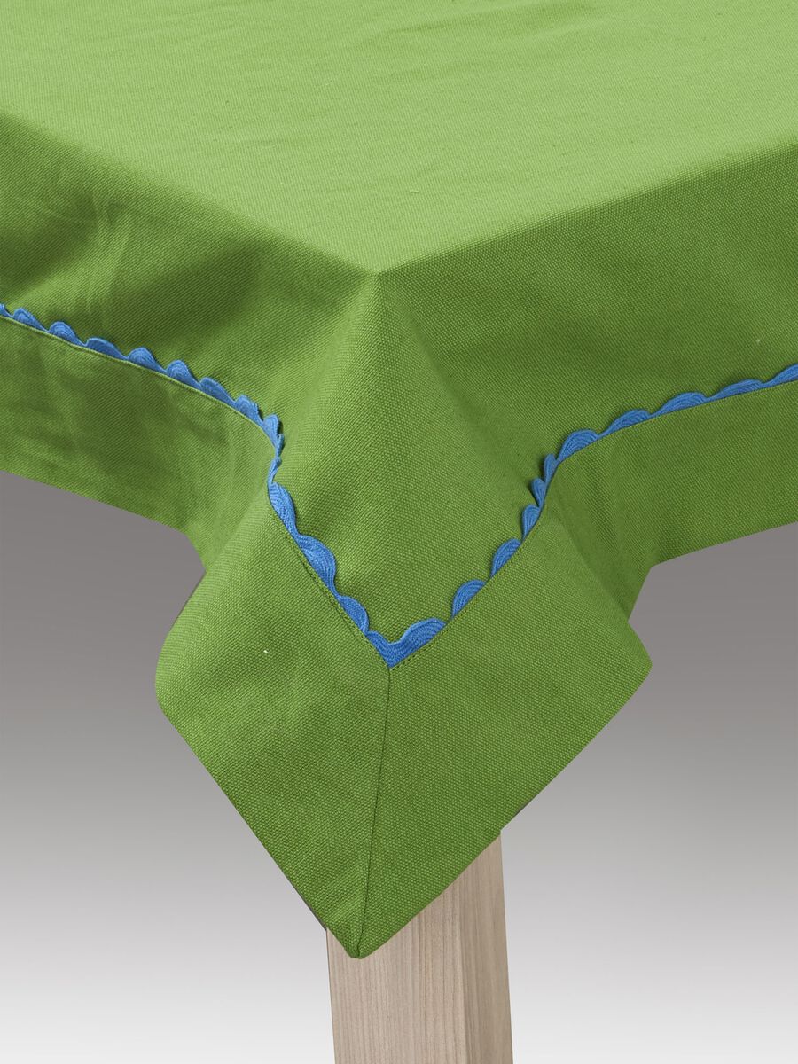 8-seater tablecloth in cotton with trim_0