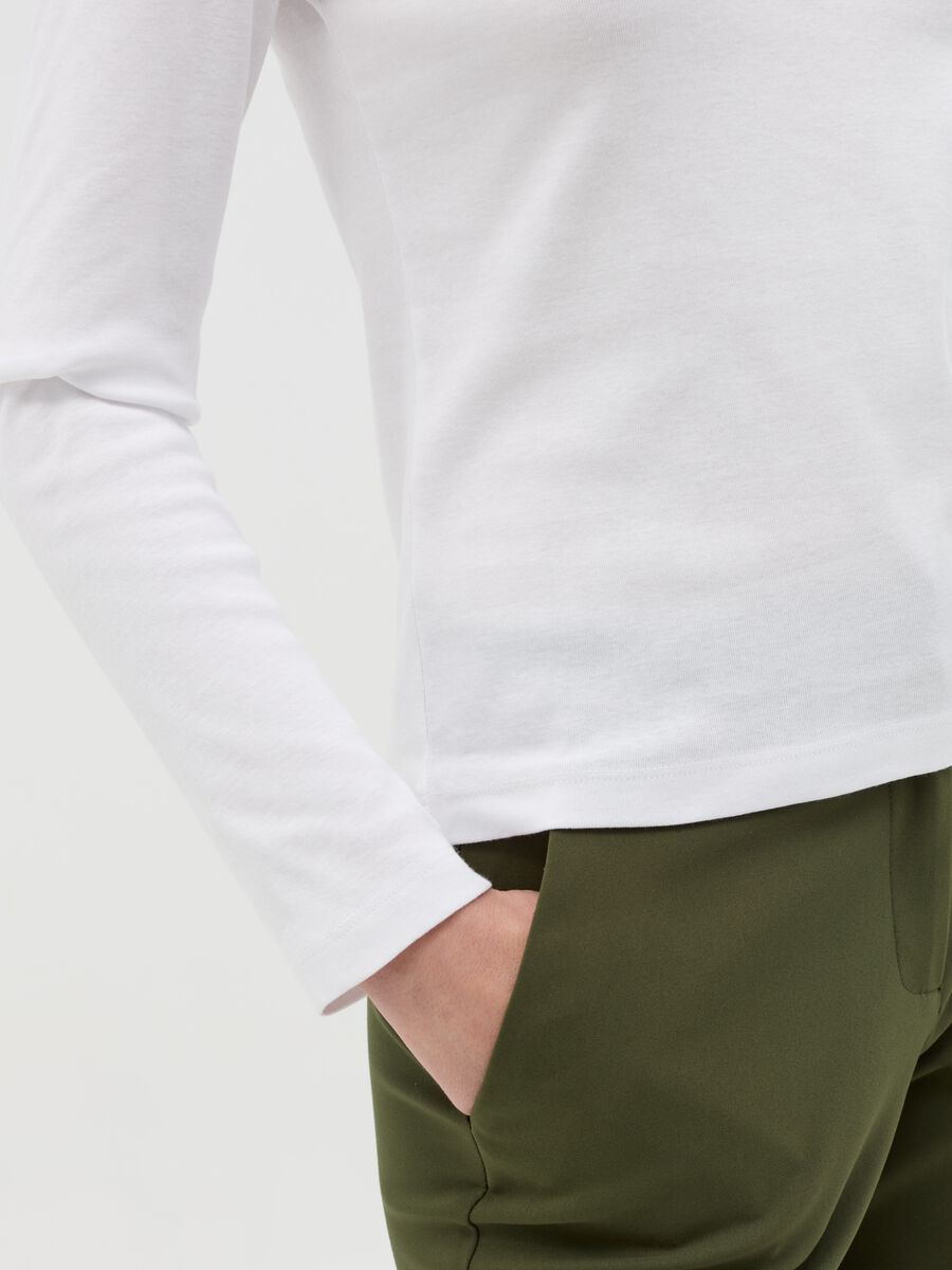 Long-sleeved T-shirt with round neck_2
