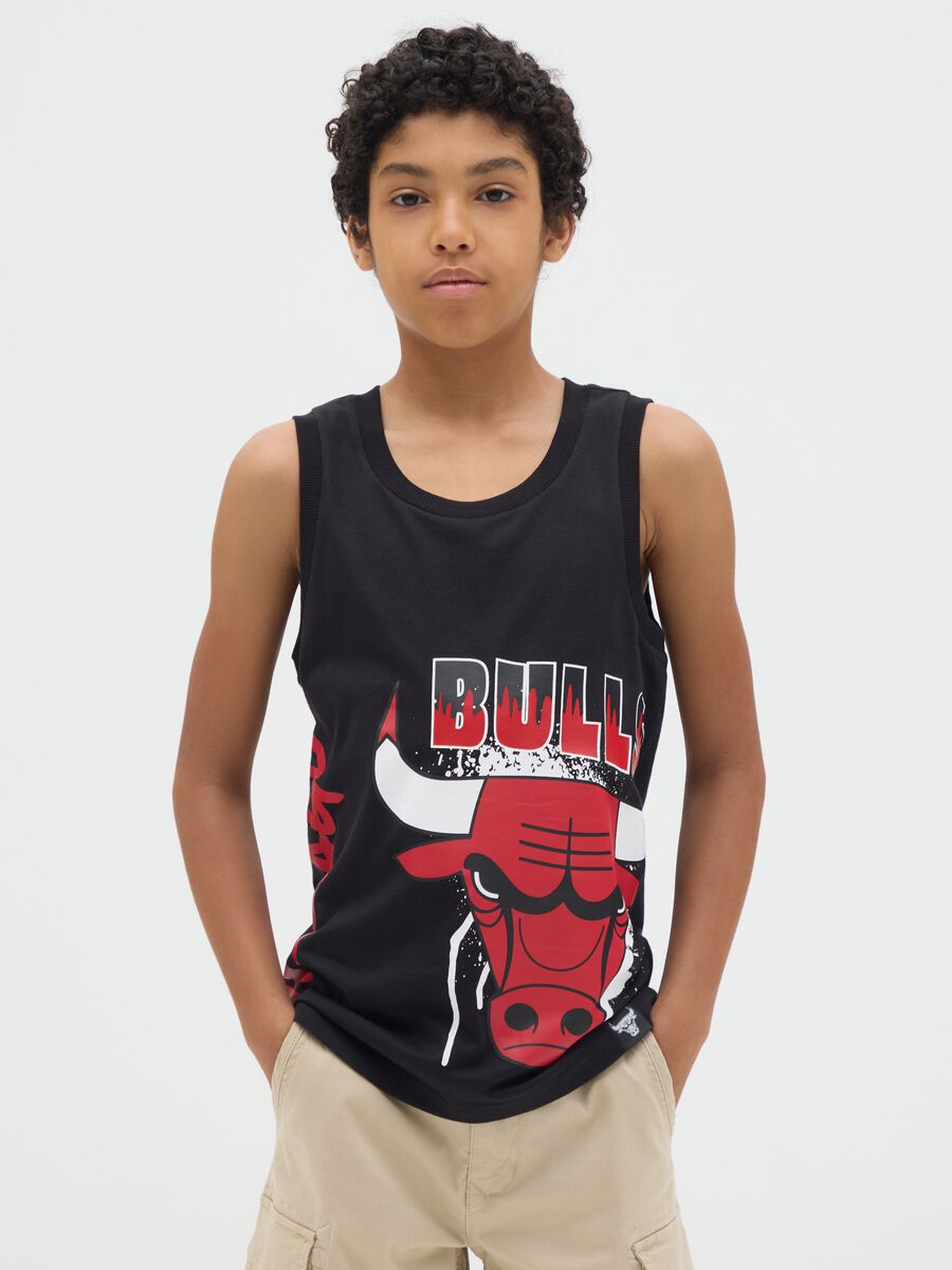 Boys' pure cotton black tank top regular fit_0