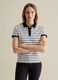 Black and white striped polo shirt in piquet_0
