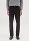 Black regular fit stretch cotton trousers_1