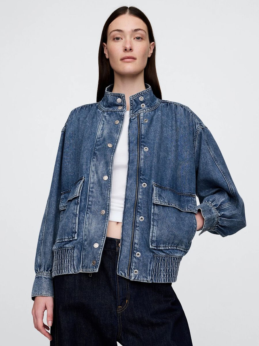 Giacca denim con tasche_0