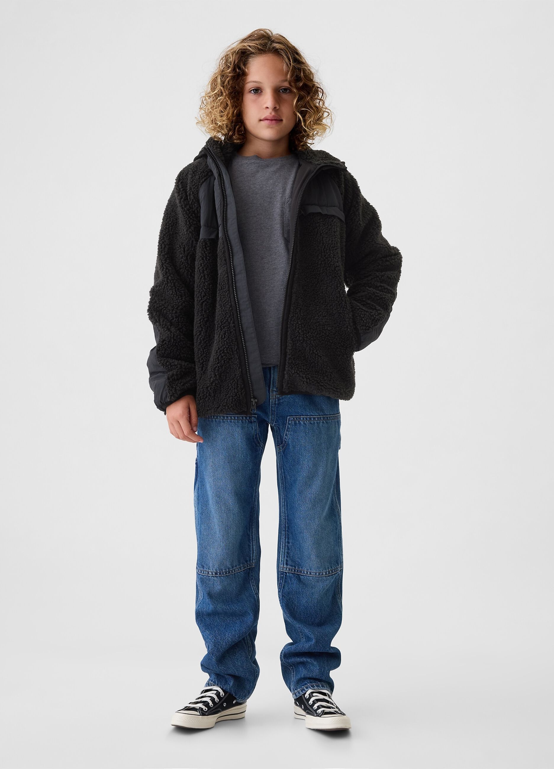 Sherpa jacket with hood