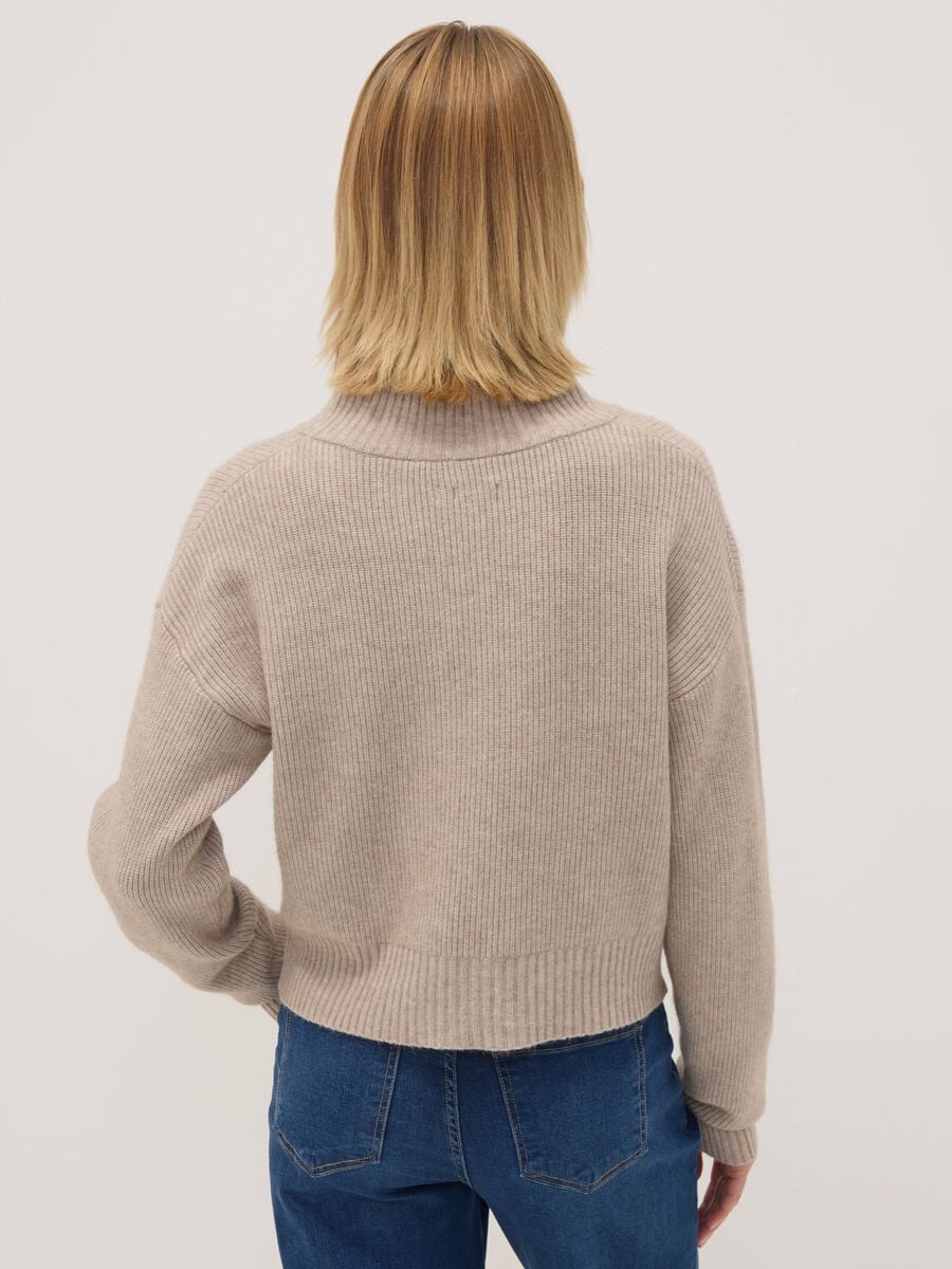 Cardigan sabbia in misto viscosa a coste regular fit_3