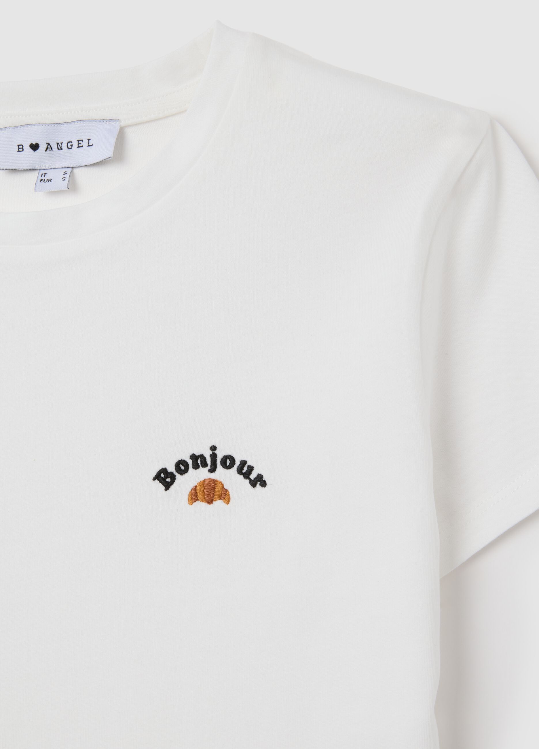 Women's pure cotton white t-shirt with print