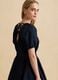 Blue pure cotton mini dress with belt_3
