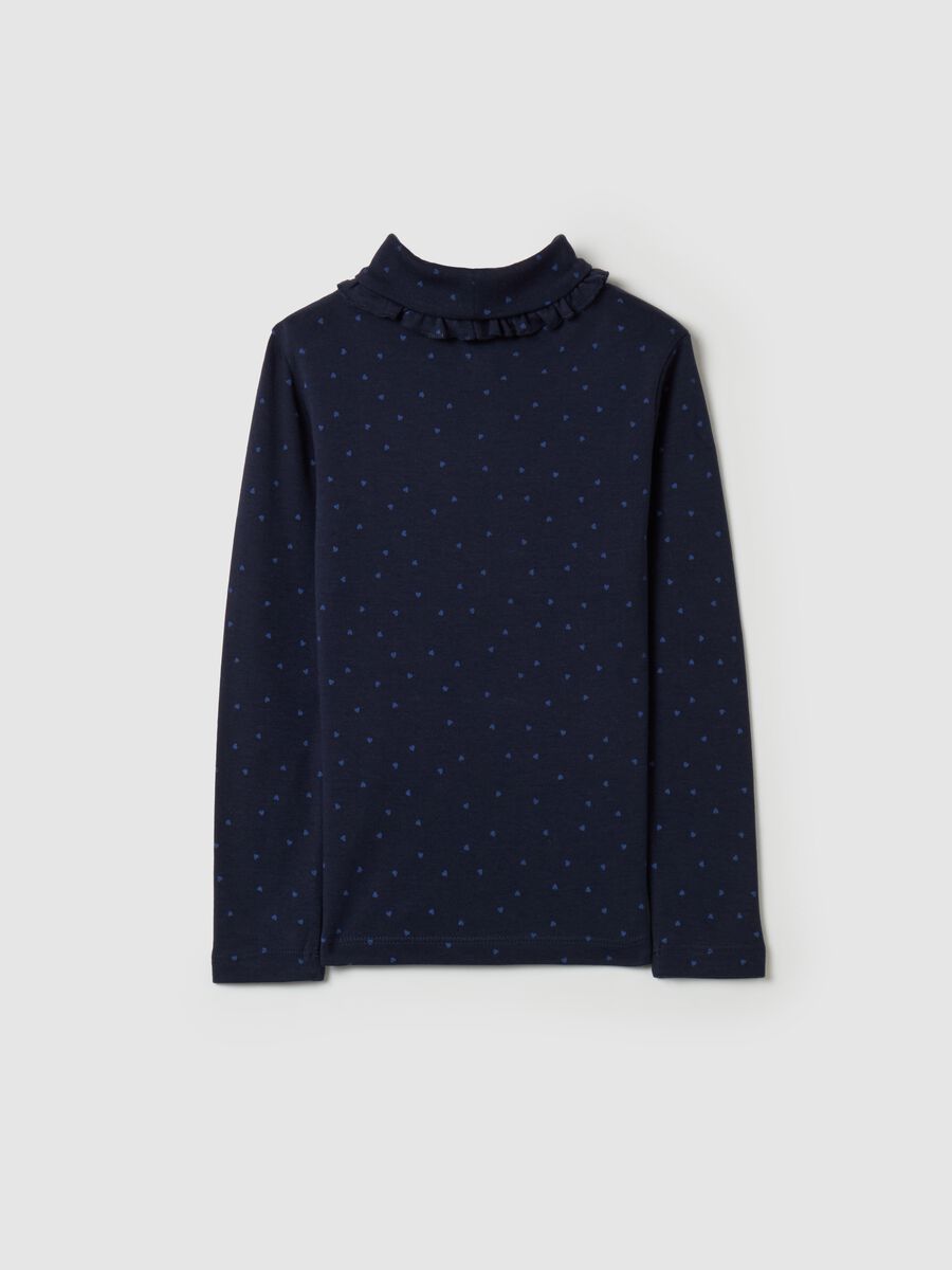 T-shirt with high neck and all-over print_1