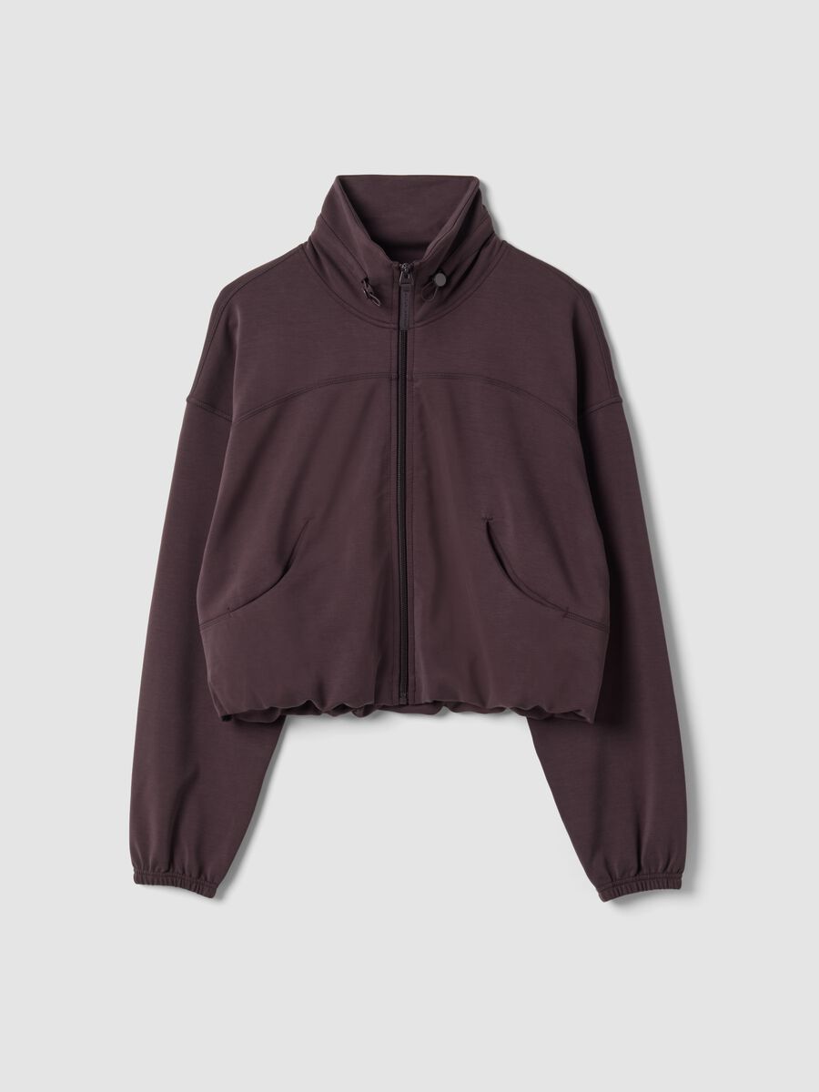Full-zip viola corta in tessuto soft-touch con collo rialzato ALTAVIA STUDIO_5