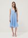 Light blue linen-viscose blend midi dress with V-neck, regular fit_0
