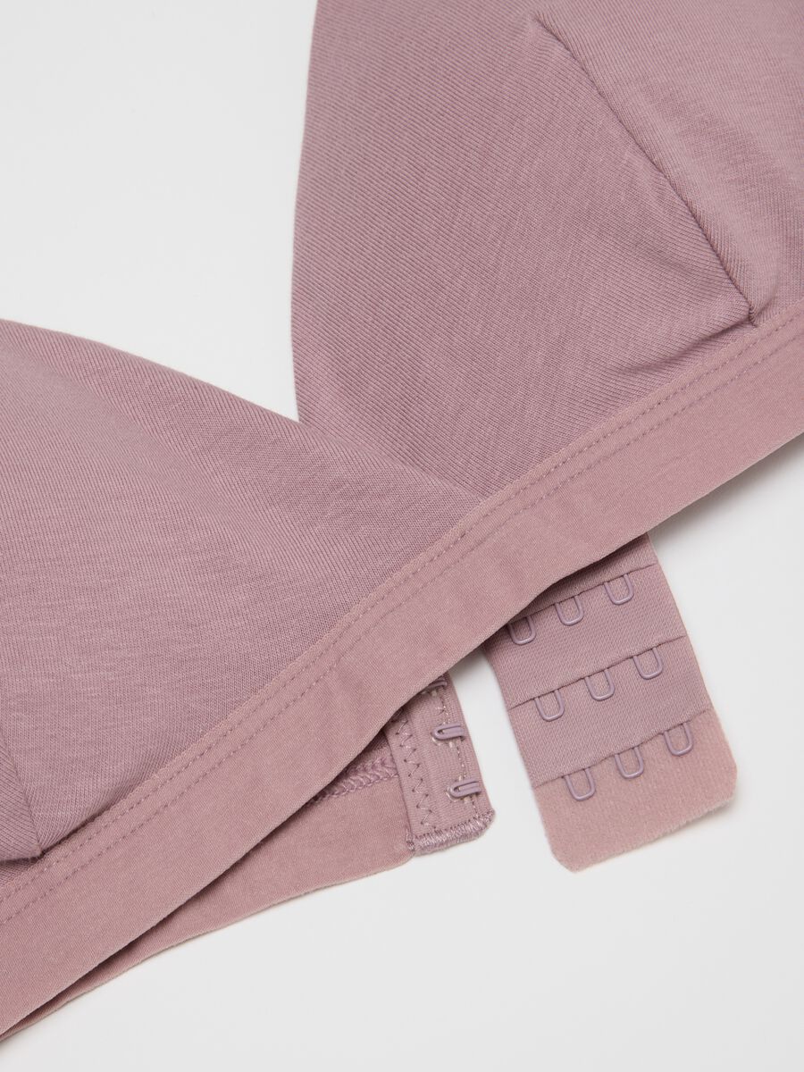 Reggiseno in cotone elasticizzato rosa con spalline sottili_5