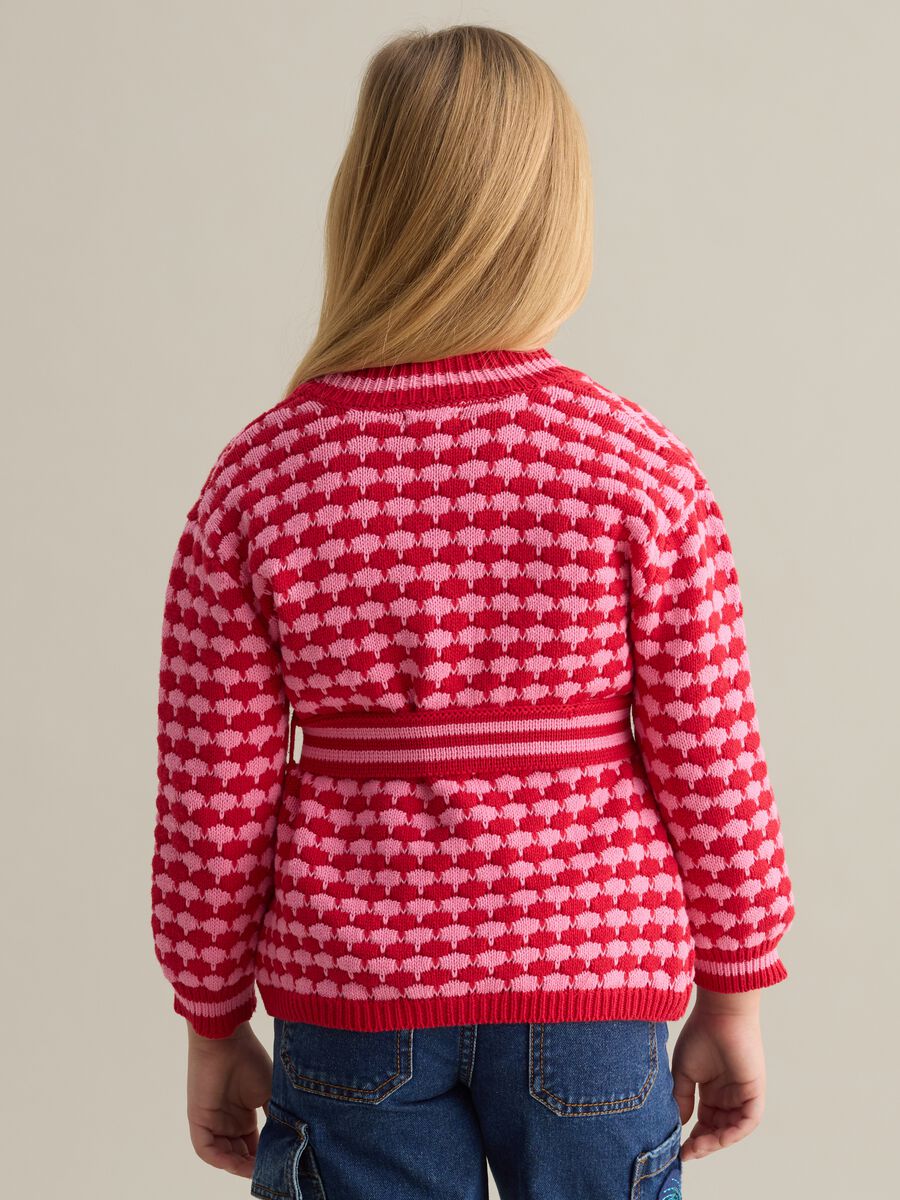 Cardigan with geometric motif and belt_2