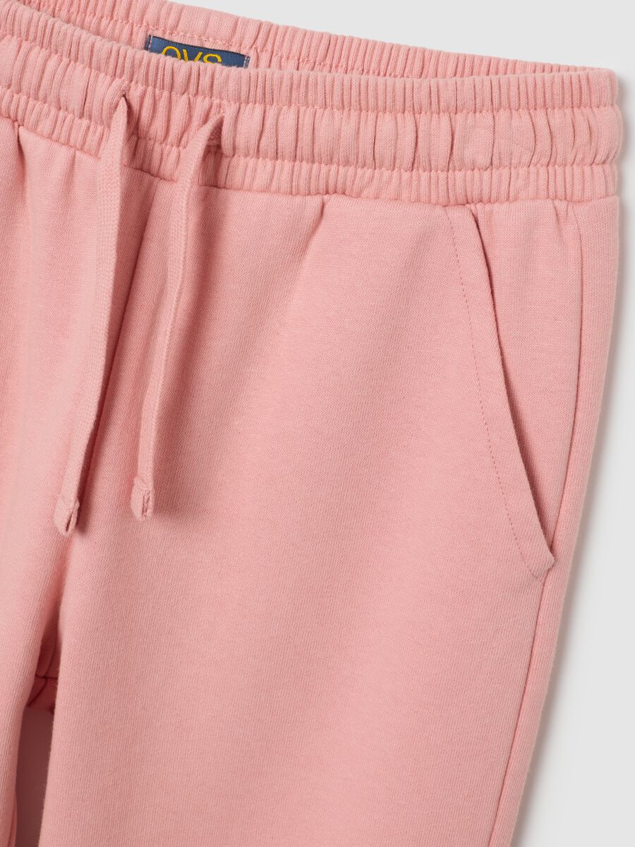 Girls' Pink Pure Cotton Joggers - Regular Fit_2