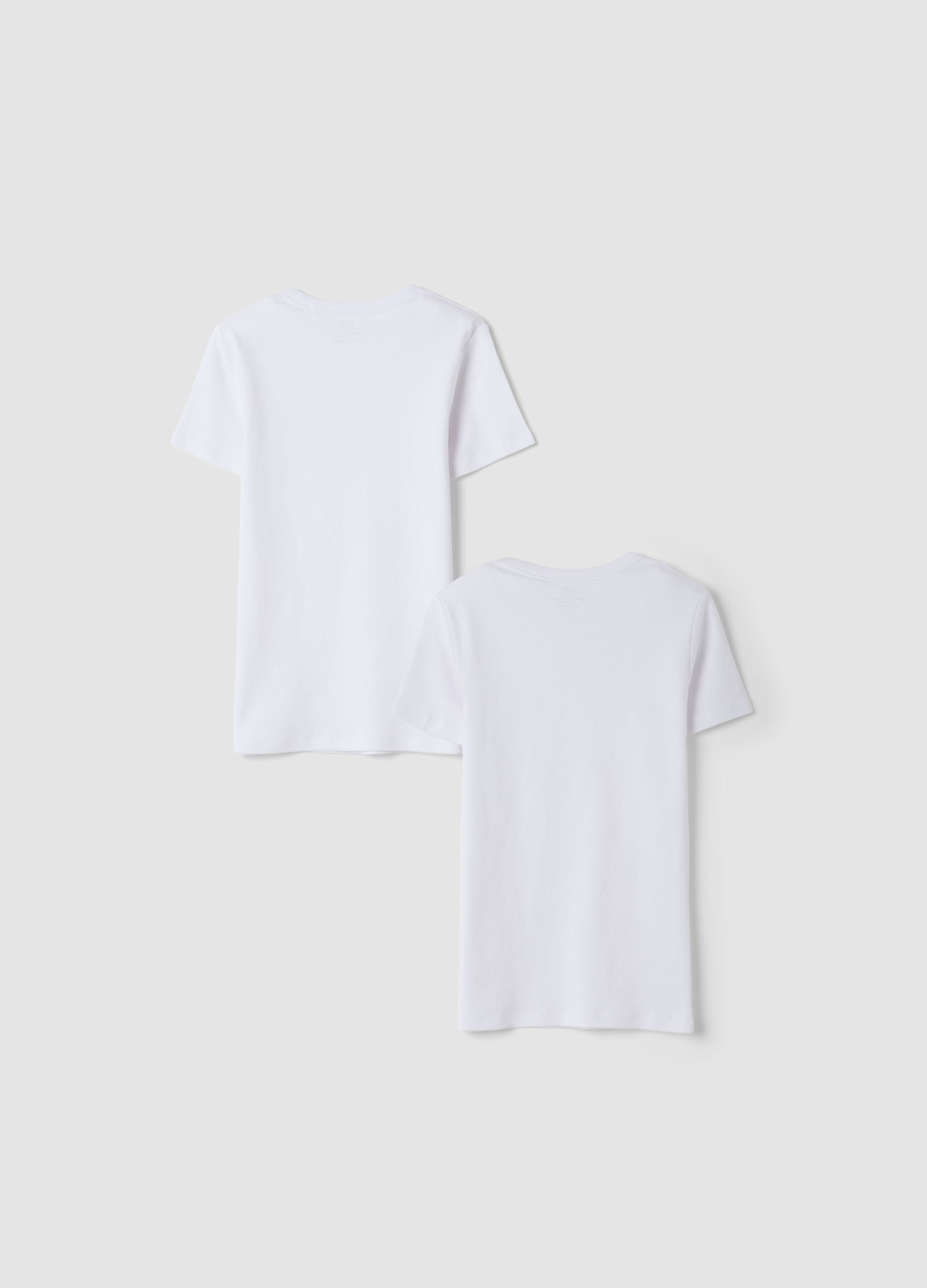 Bipack di t-shirt bianche girocollo in puro cotone organico
