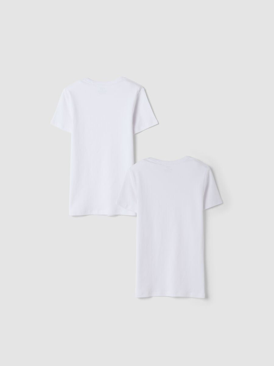 2-pack of white crew-neck T-shirts in pure organic cotton_1