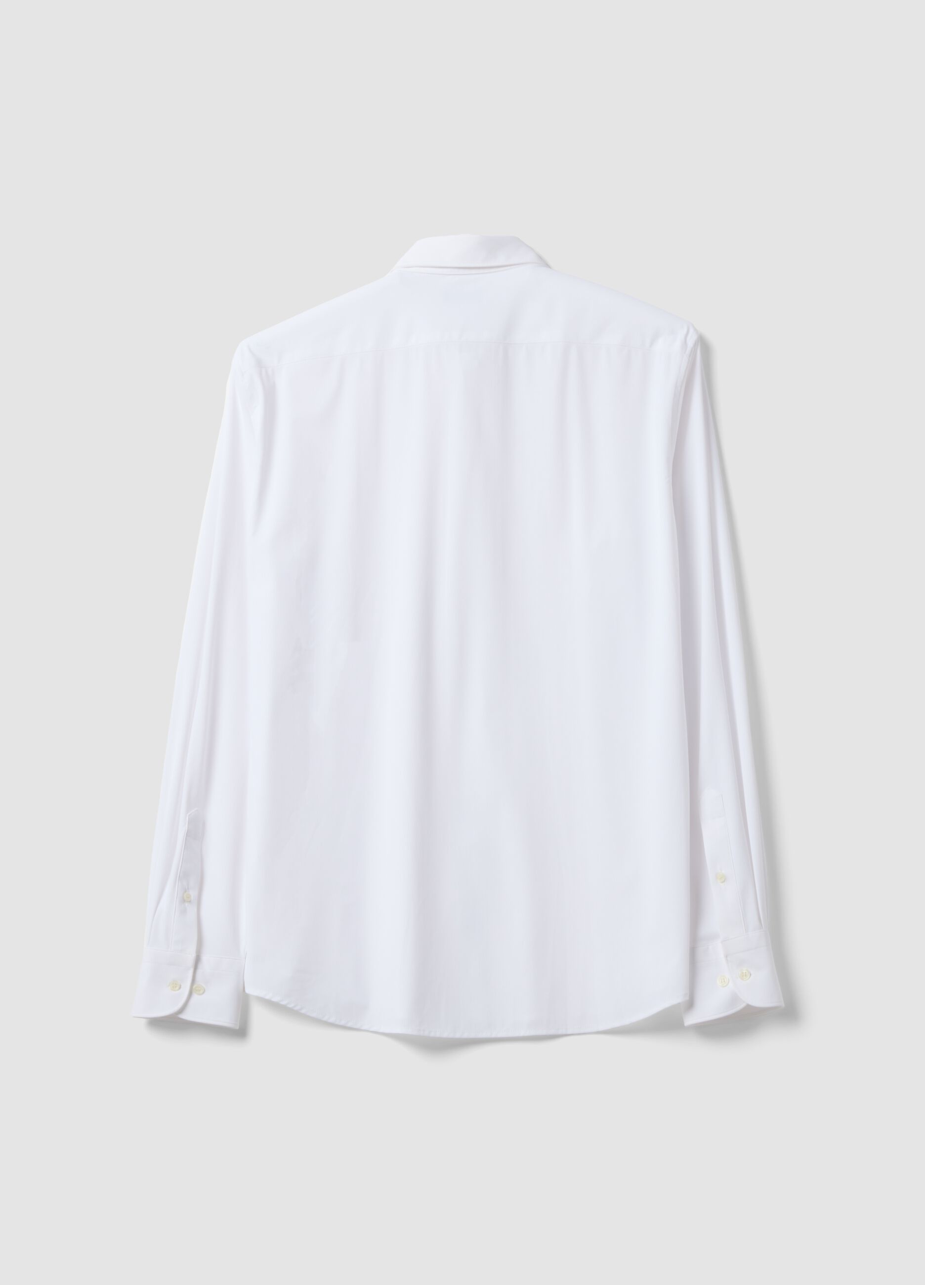 White slim-fit shirt in breathable stretch fabric with 4-way stretch
