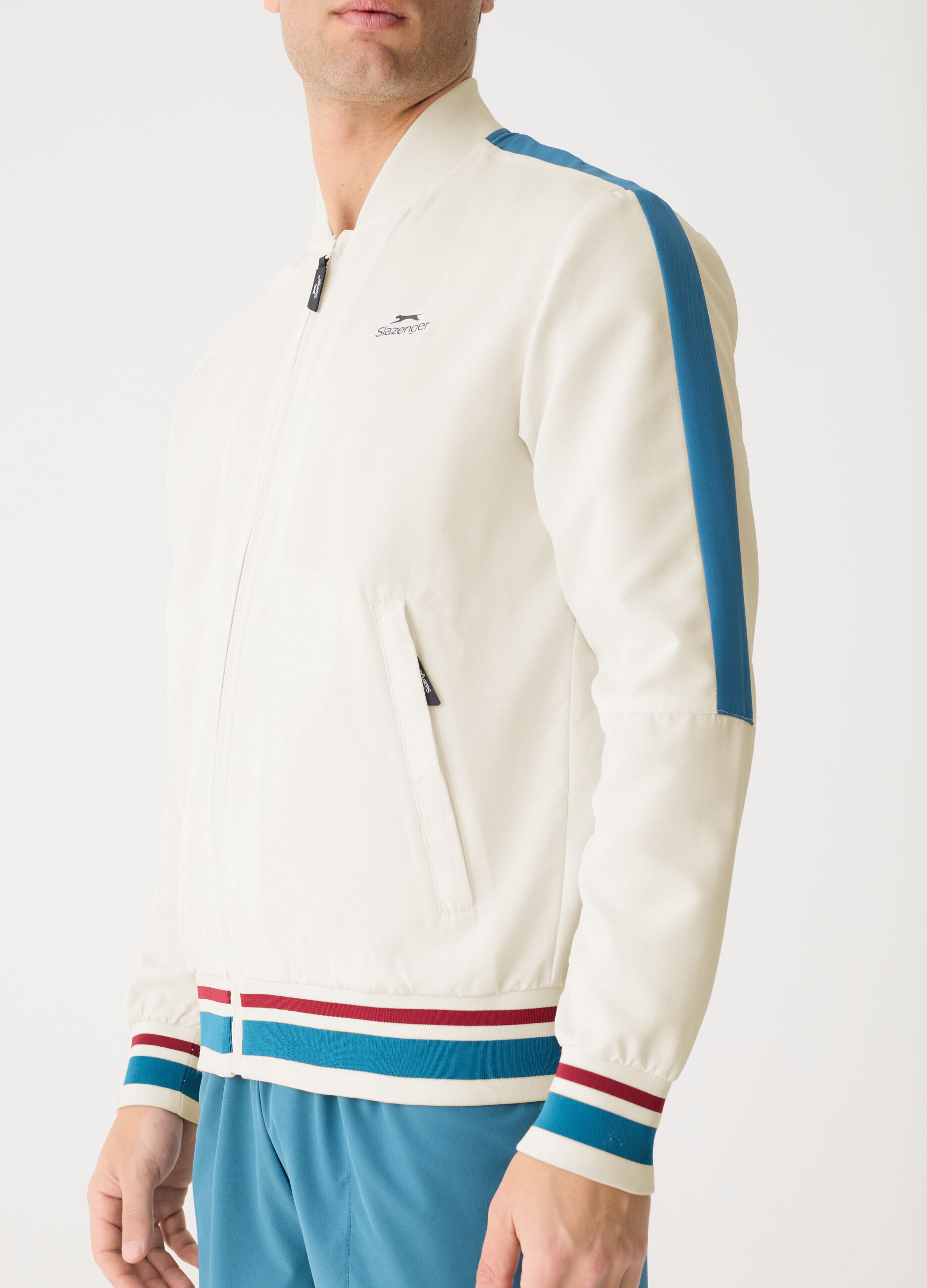 SLAZENGER full-zip sweatshirt with contrasting edging