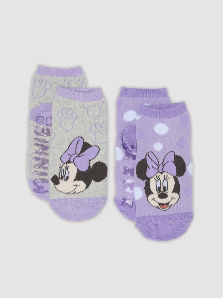 2-pack of short organic stretch cotton socks with Minnie print_0