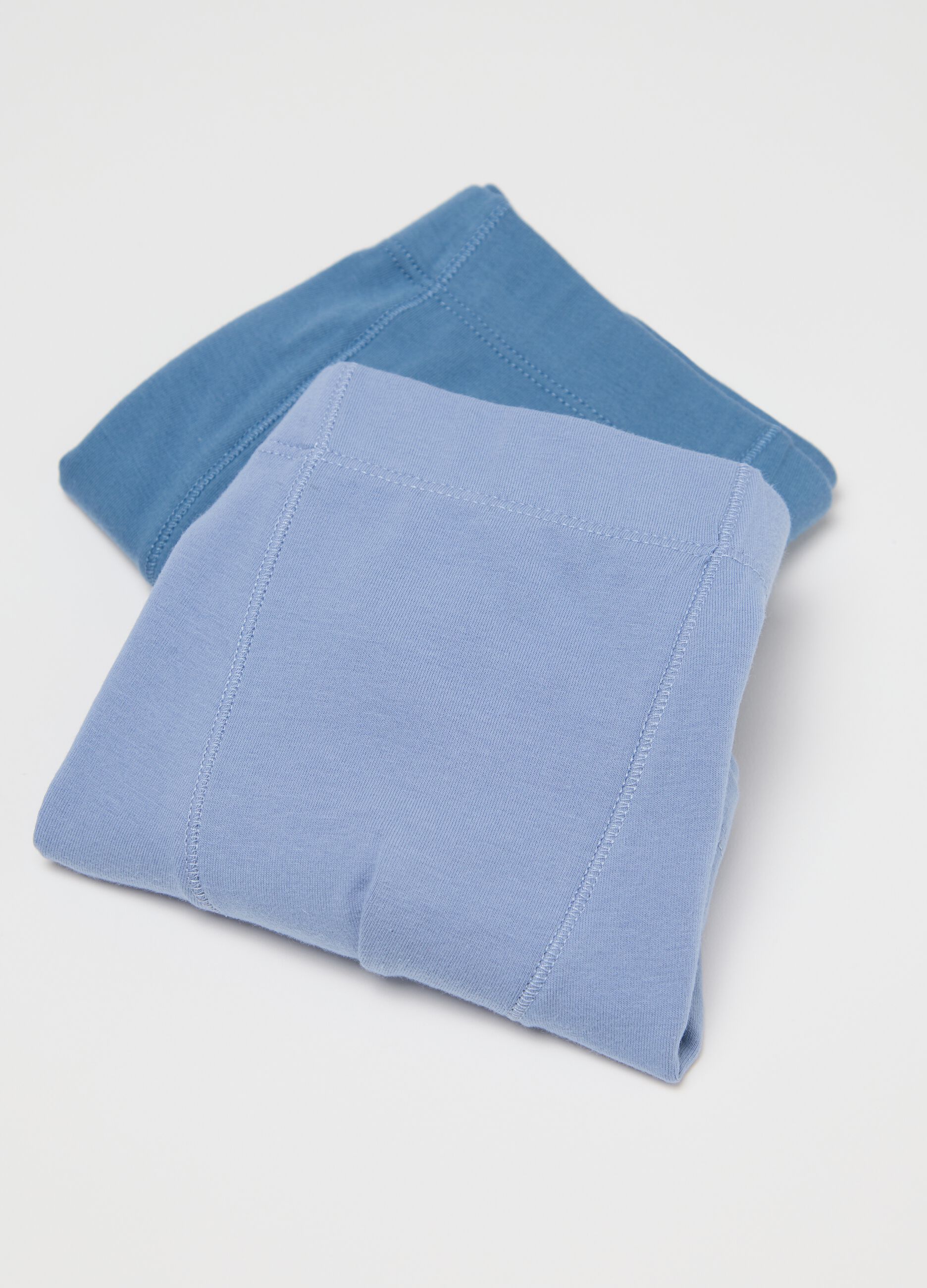 Five-pack white and blue boxer shorts in stretch cotton