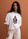 Beige pure cotton T-shirt with embroidery, regular fit_0