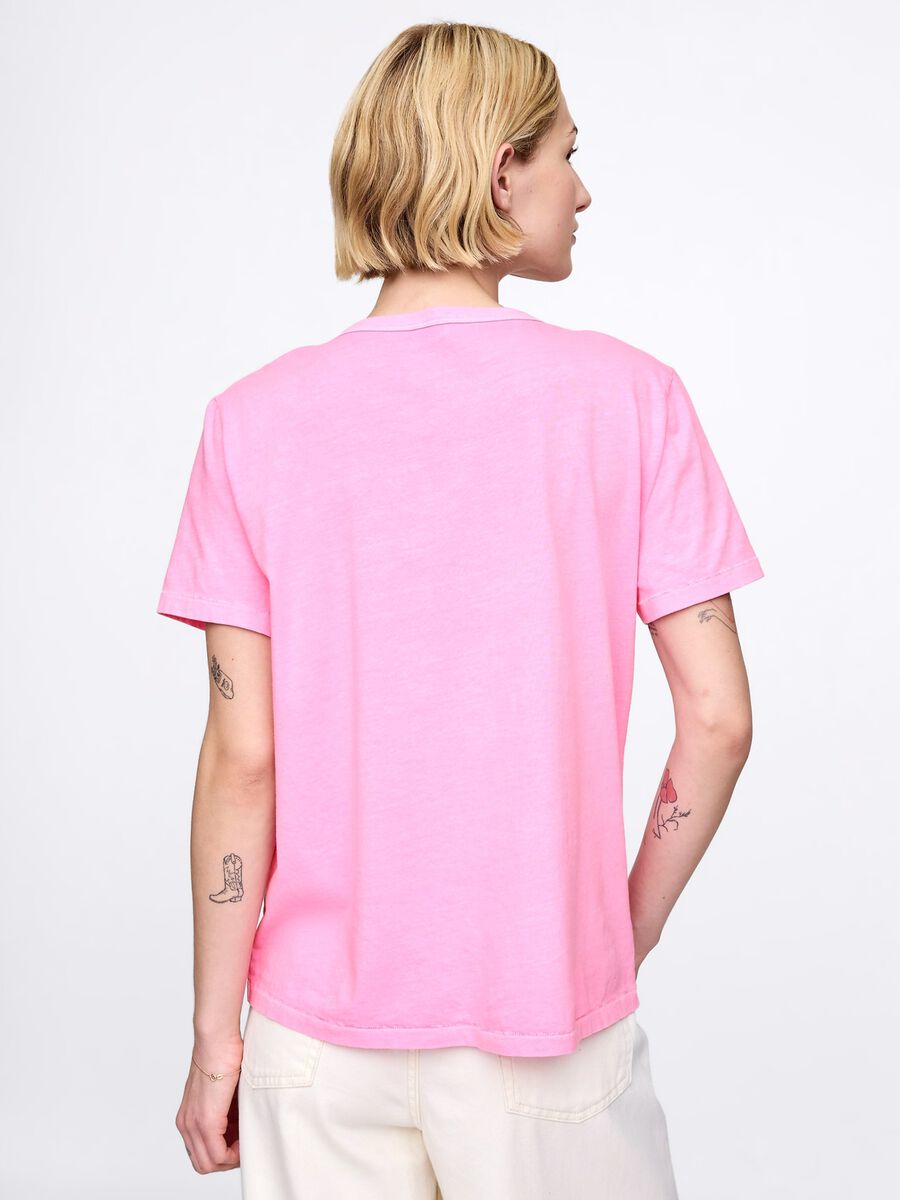Pink T-shirt in 100% cotton_2