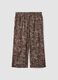 Brown wide-leg trousers in pure cotton_4
