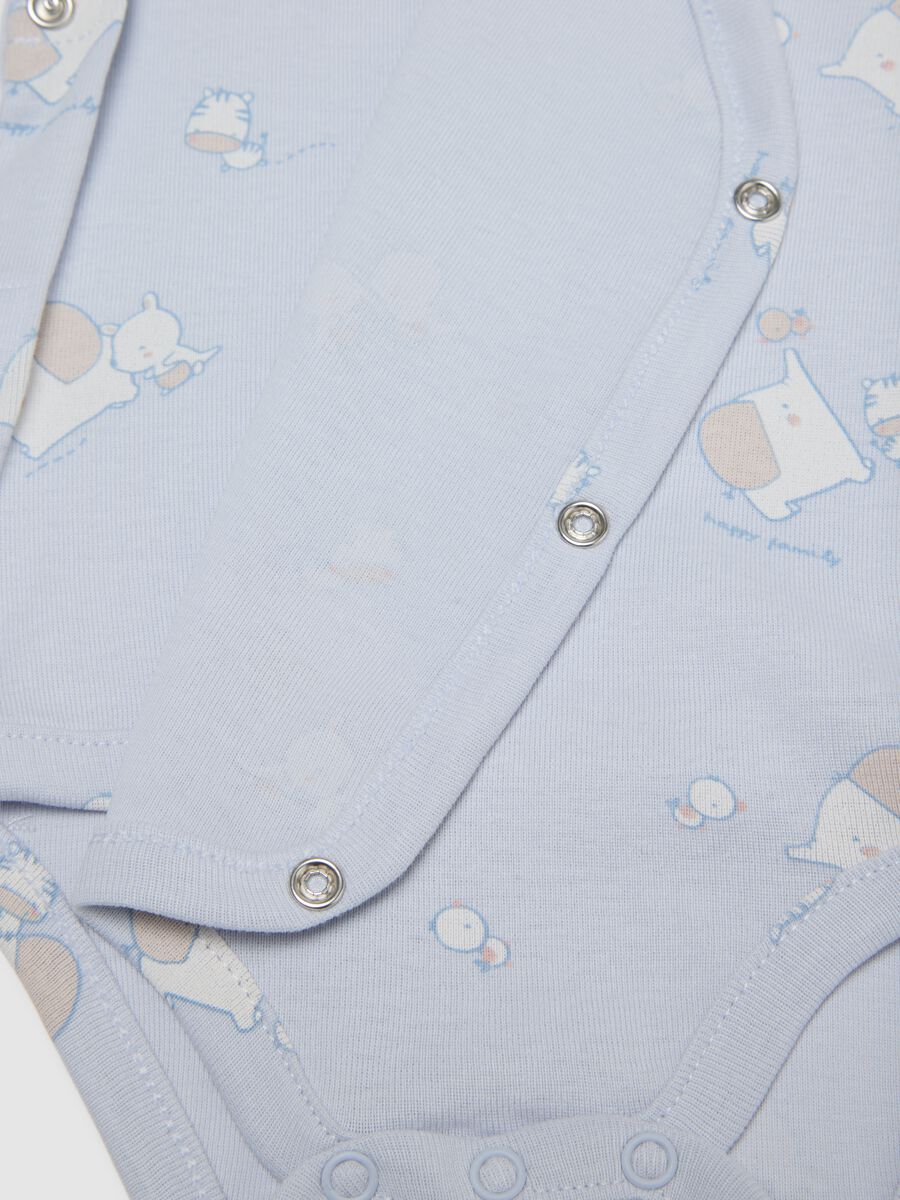 Bipack body in puro cotone multicolor con maniche corte per neonati_2