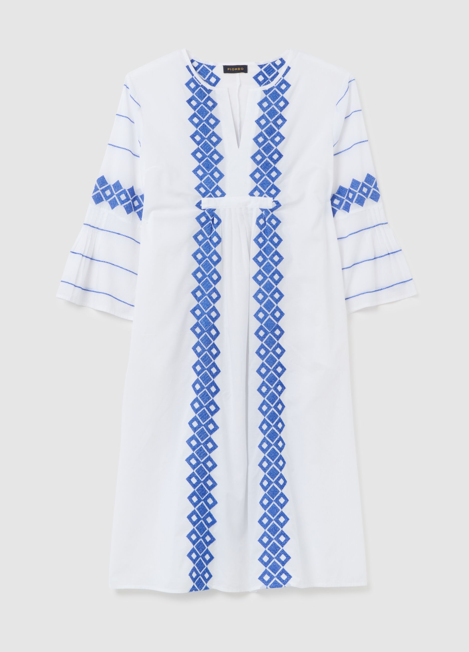Women's dress in pure cotton multicolor regular fit