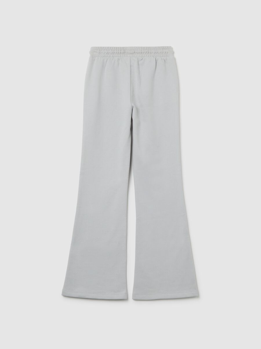 Grey Flare Trousers for Girls in Pure Cotton_1