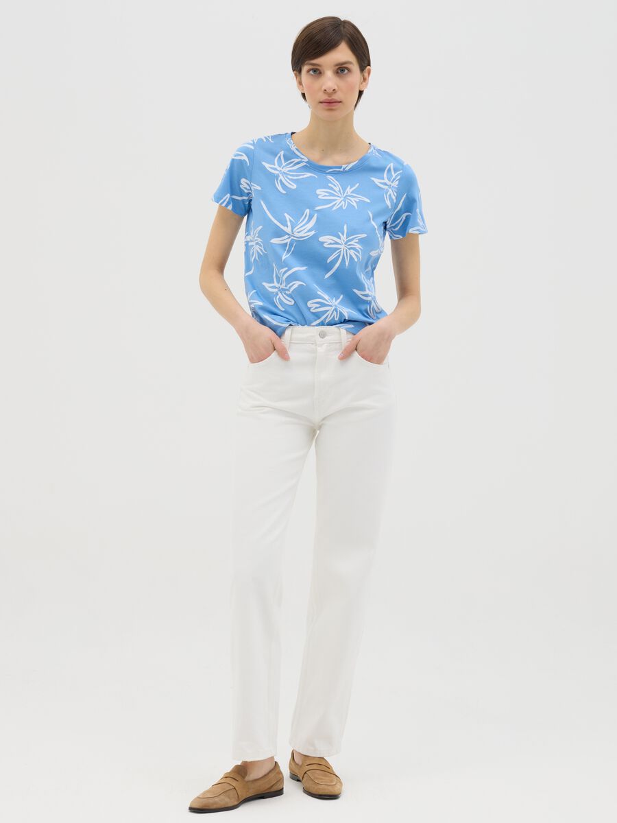 Light blue T-shirt with floral print_1