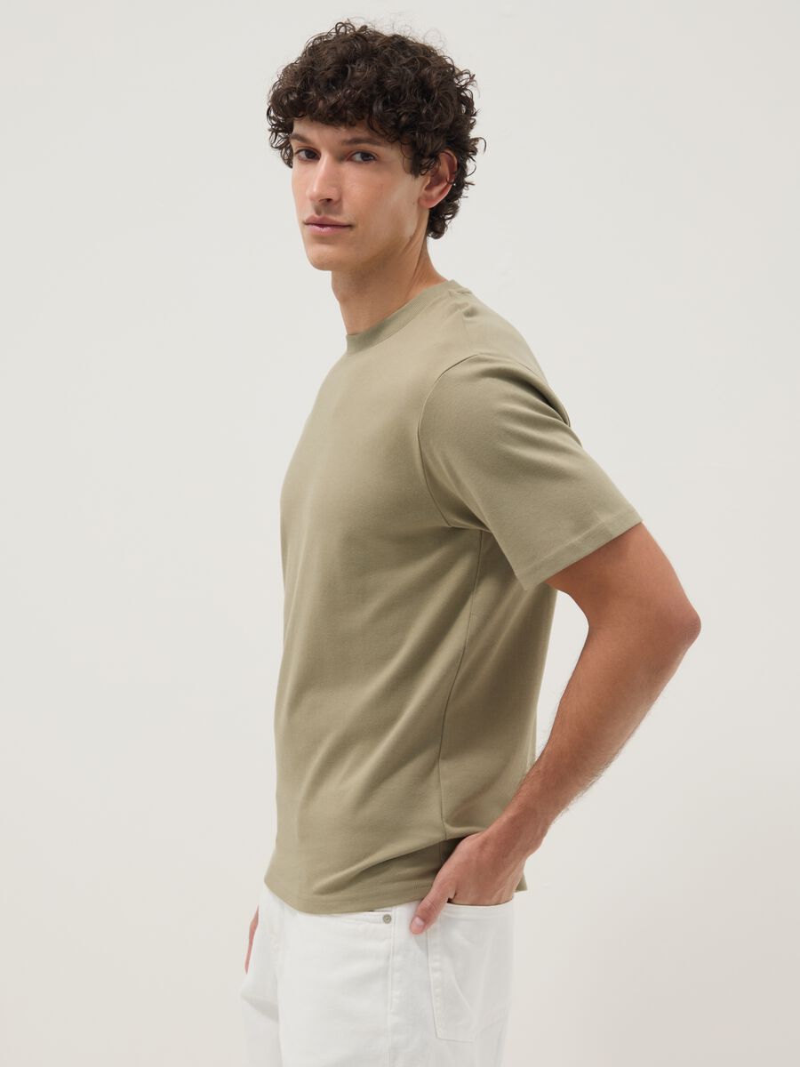 T-shirt The Iconic Tee verde in puro cotone relaxed fit_0