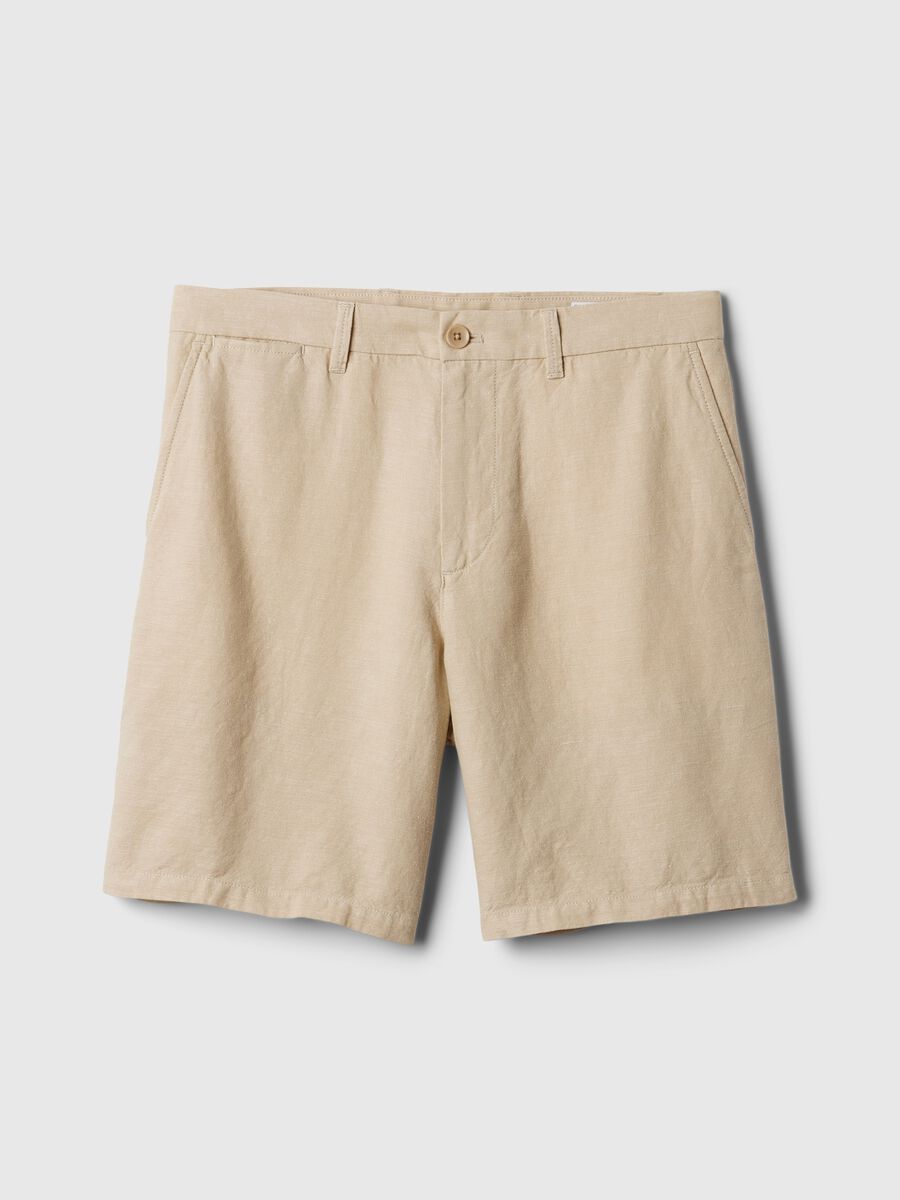Relaxed-fit Bermuda shorts in cotton and linen_2