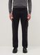 Black slim fit stretch cotton cargo trousers_1